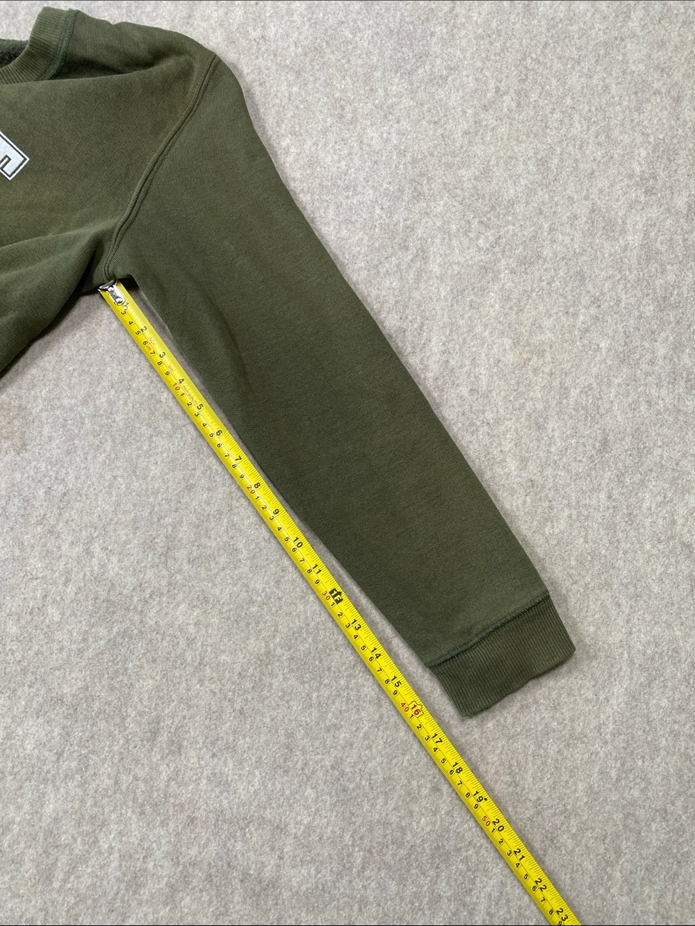 Esprit Logo Crewneck Sweatshirt Medium Olive Green Retro 80s 90s Cotton Blend - Picture 8 of 8